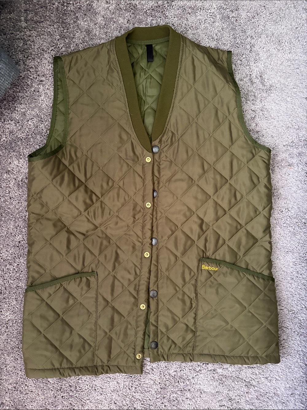 Barbour Olive Green Quilted Men's Vest